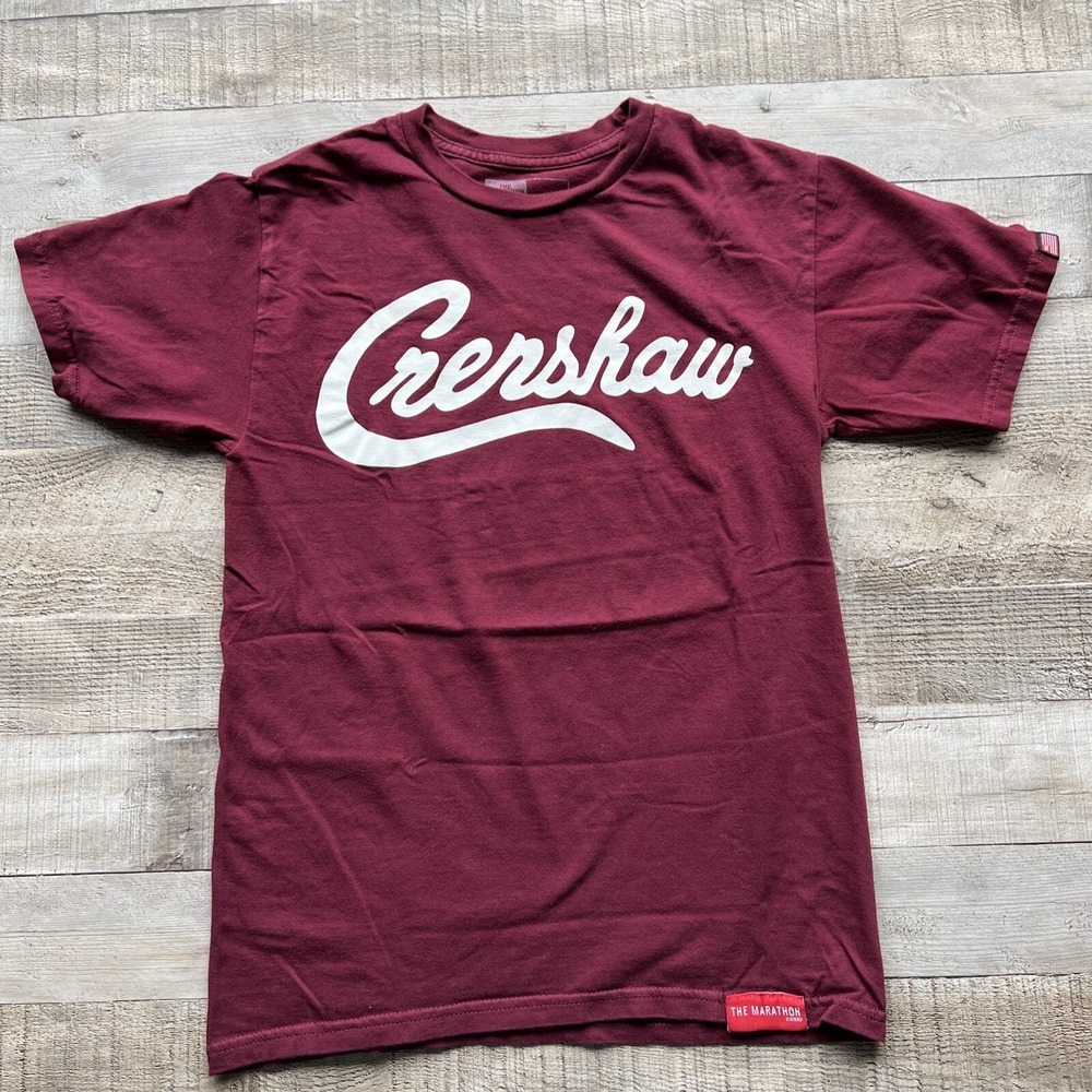 Marathon Clothing Crenshaw Tee Mens S Burgundy Nipsey Hussle TMC Hip Hop LA